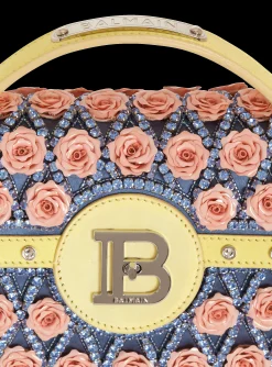 B-Buzz Dynasty Bag Embroidered With Grid And Roses-Balmain Online