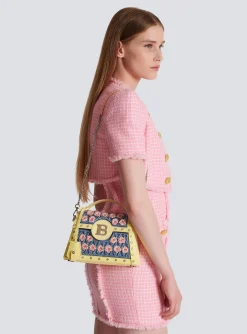 B-Buzz Dynasty Bag Embroidered With Grid And Roses-Balmain Online