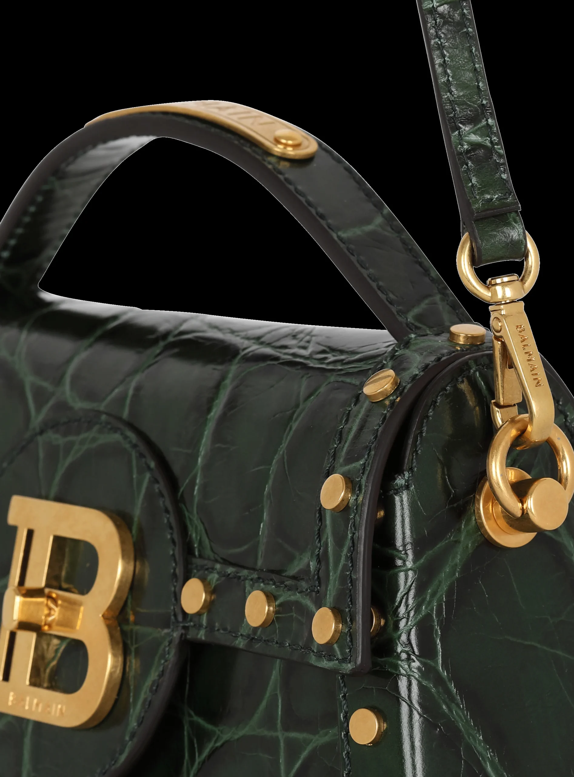 B-Buzz Dynasty Bag In Crocodile-print Leather-Balmain Online
