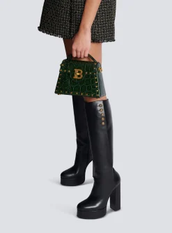 B-Buzz Dynasty Bag In Crocodile-print Leather-Balmain Online