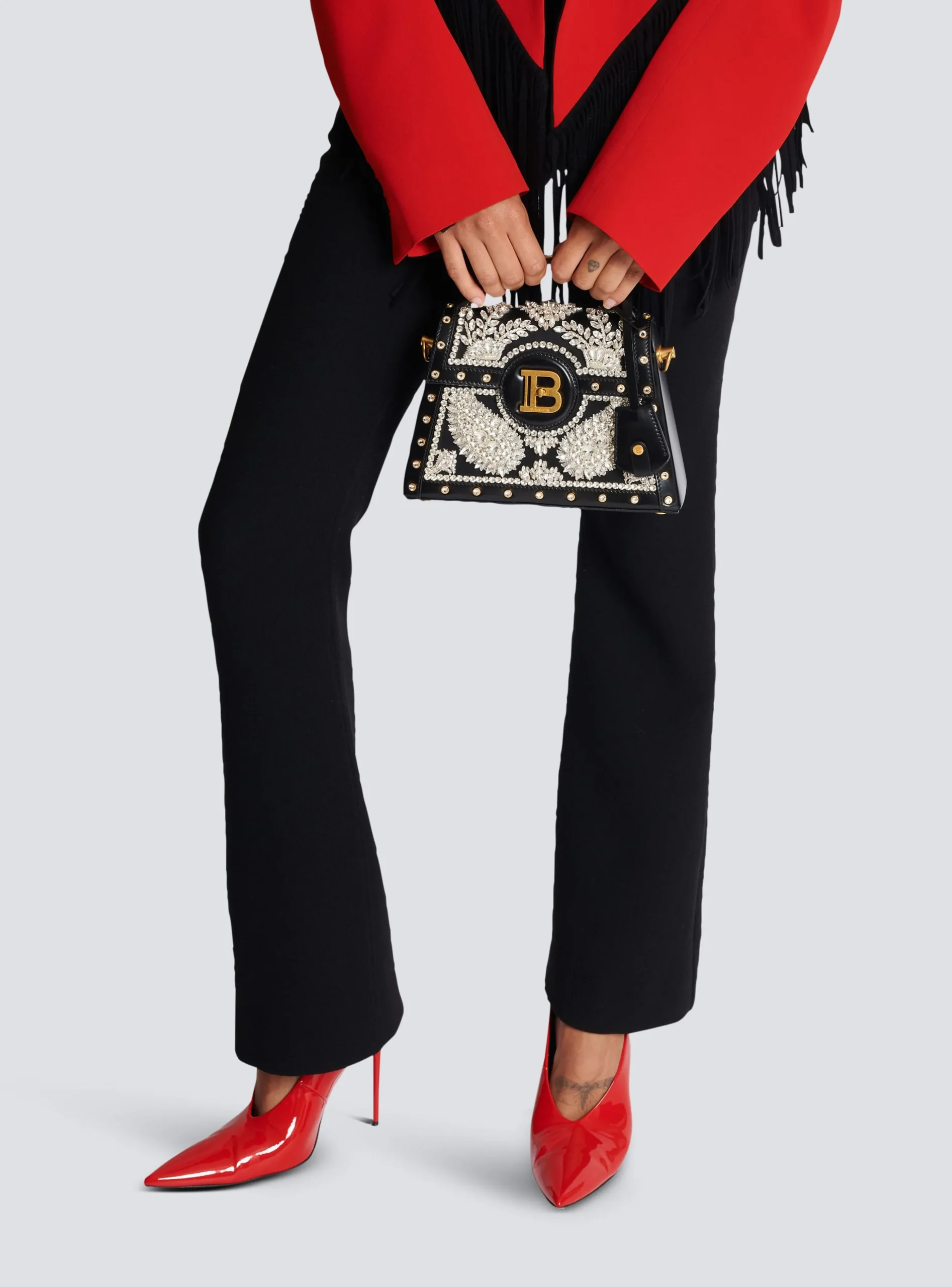 B-Buzz Dynasty Bag In Embroidered Satin-Balmain New