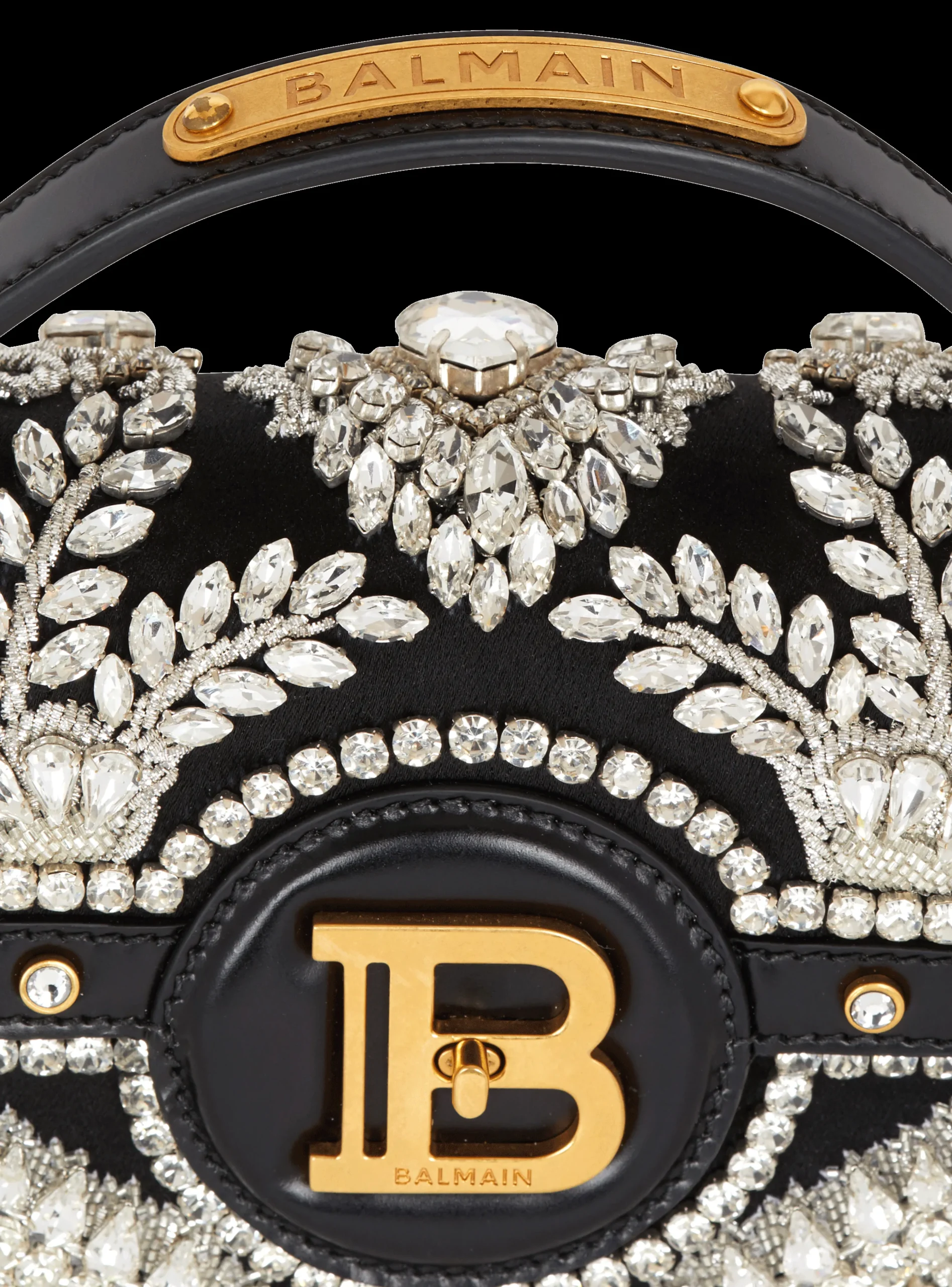 B-Buzz Dynasty Bag In Embroidered Satin-Balmain New