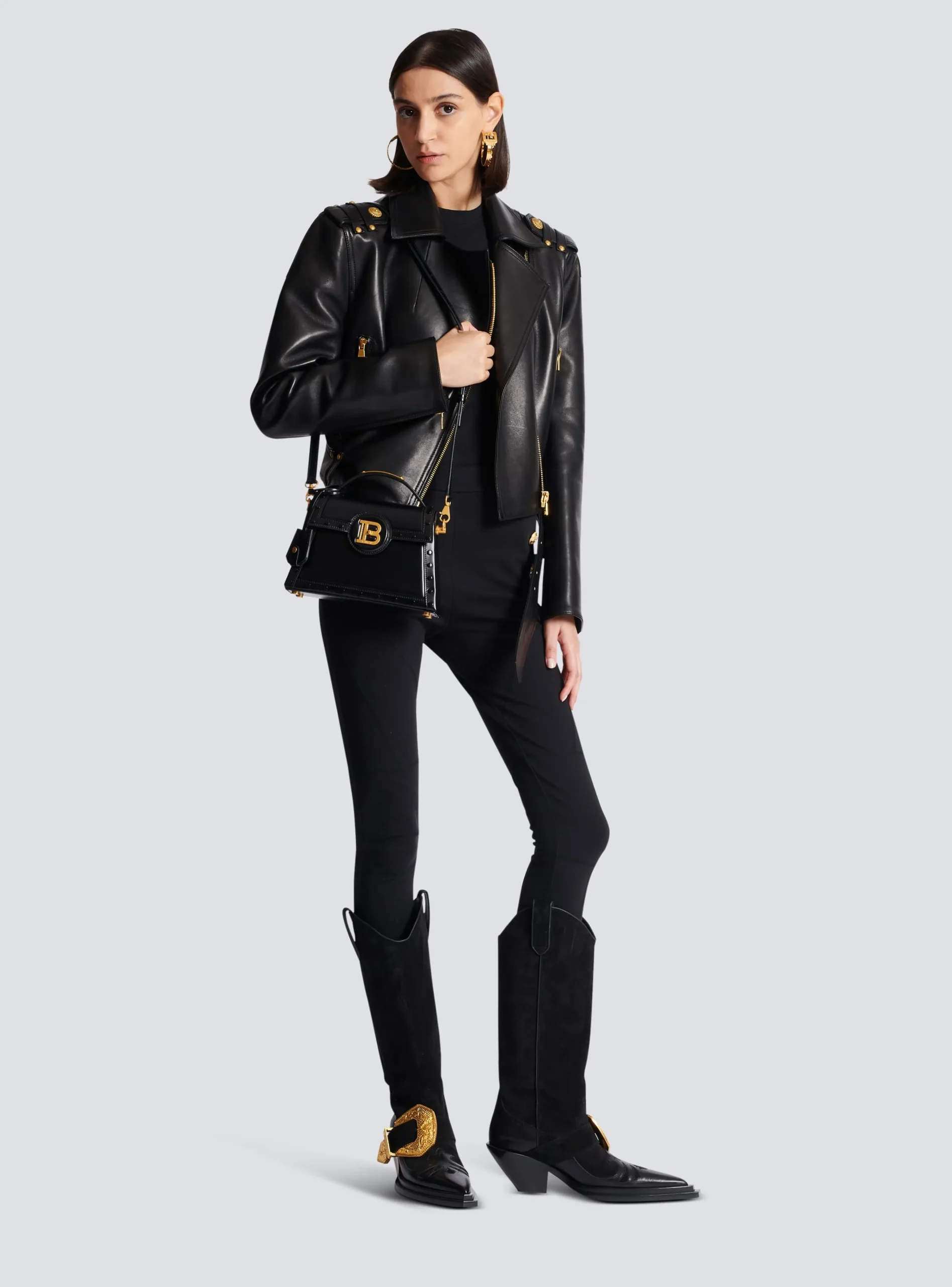 B-Buzz Dynasty Bag In Glazed Leather-Balmain Hot