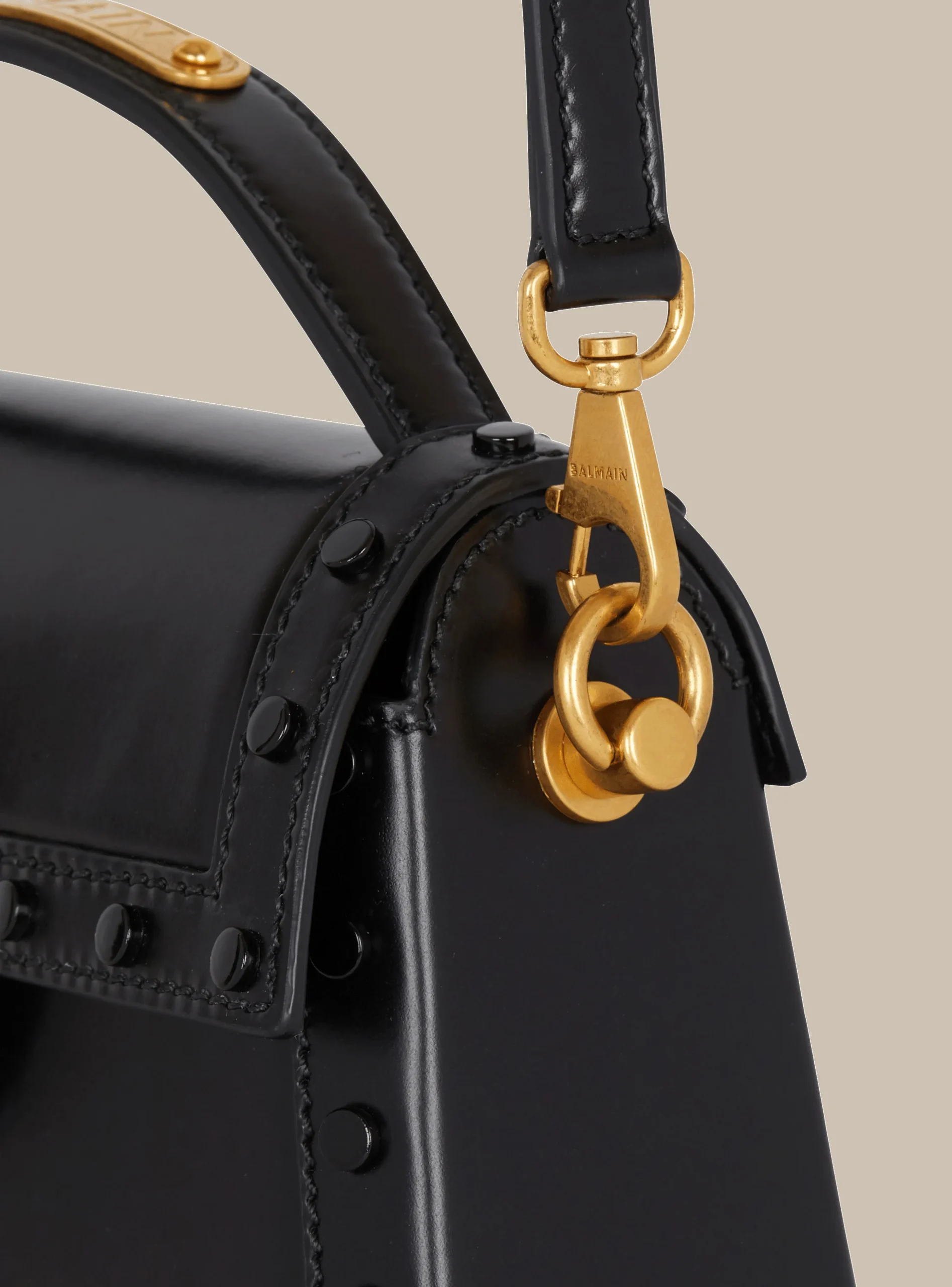 B-Buzz Dynasty Bag In Glazed Leather-Balmain Hot