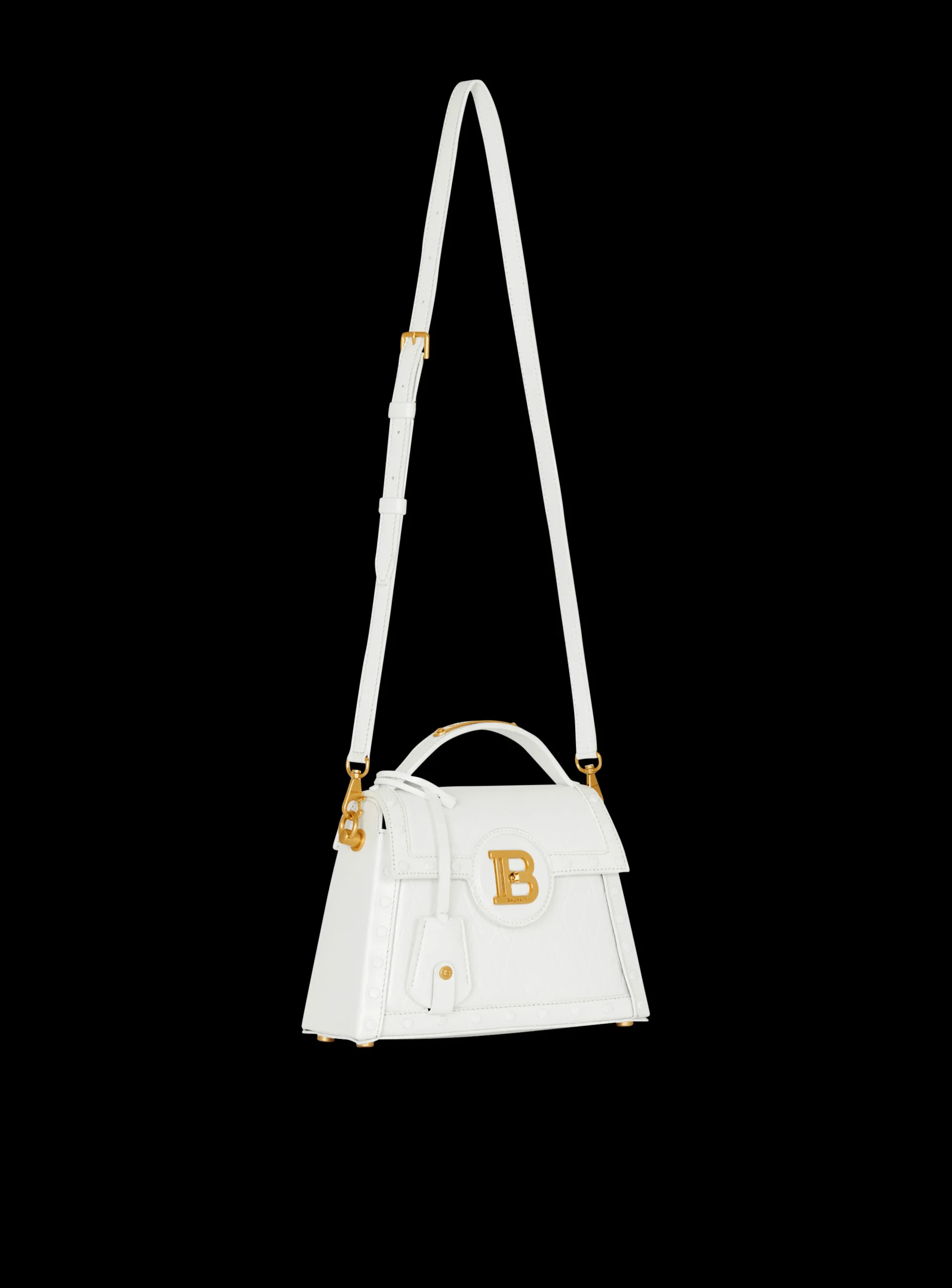 B-Buzz Dynasty Bag In Grid-embossed Calfskin-Balmain Best Sale