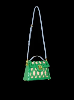 B-Buzz Dynasty Bag In Patent Leather With An Openwork Grid Motif-Balmain New