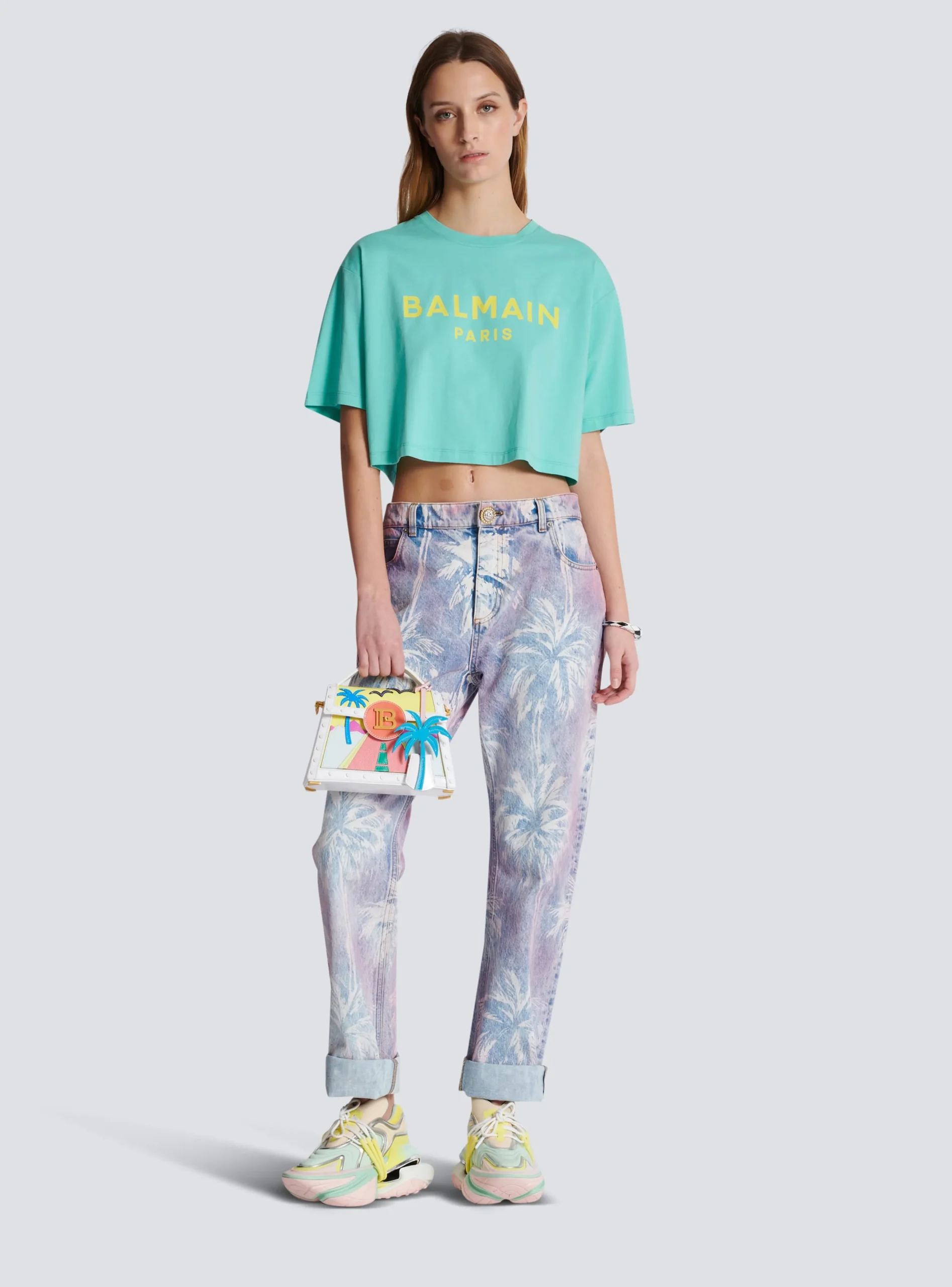 B-Buzz Dynasty Calfskin And Postcard Patchwork Bag-Balmain Outlet