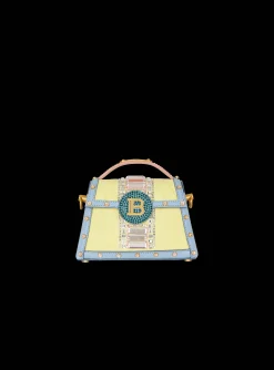 B-Buzz Dynasty Small Suede Bag With Embossed Grid Motif And Embroidery-Balmain Discount