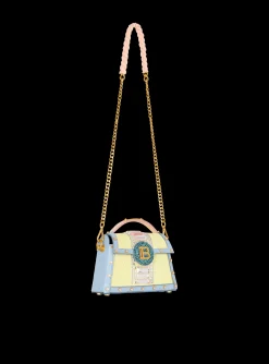 B-Buzz Dynasty Small Suede Bag With Embossed Grid Motif And Embroidery-Balmain Discount