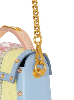 B-Buzz Dynasty Small Suede Bag With Embossed Grid Motif And Embroidery-Balmain Discount
