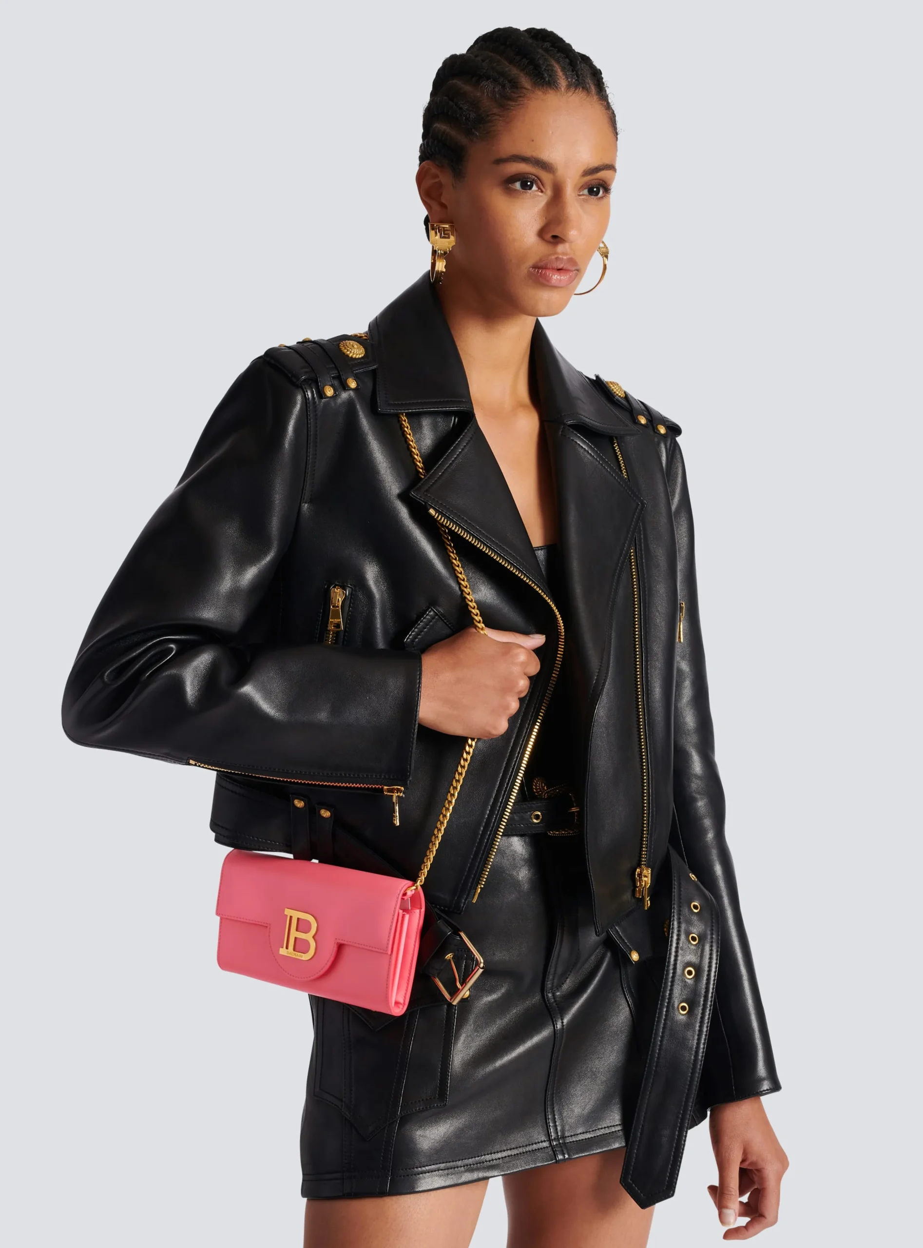 B-Buzz Grained Leather Wallet-Balmain Outlet