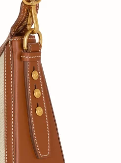 B-Buzz Hobo Bag In Leather And Canvas-Balmain Store