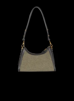 B-Buzz Hobo Bag In Leather And Canvas-Balmain Online