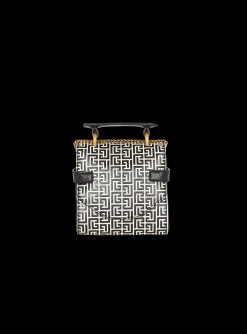 B-Buzz Mini 12 Bag In Embossed Calfskin With A PB Labyrinth Monogram-Balmain Outlet