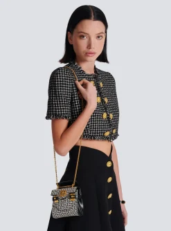 B-Buzz Mini 12 Bag In Embossed Calfskin With A PB Labyrinth Monogram-Balmain Outlet