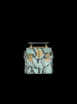 B-Buzz Mini 12 Snakeskin-effect Leather Mini Bag-Balmain Fashion