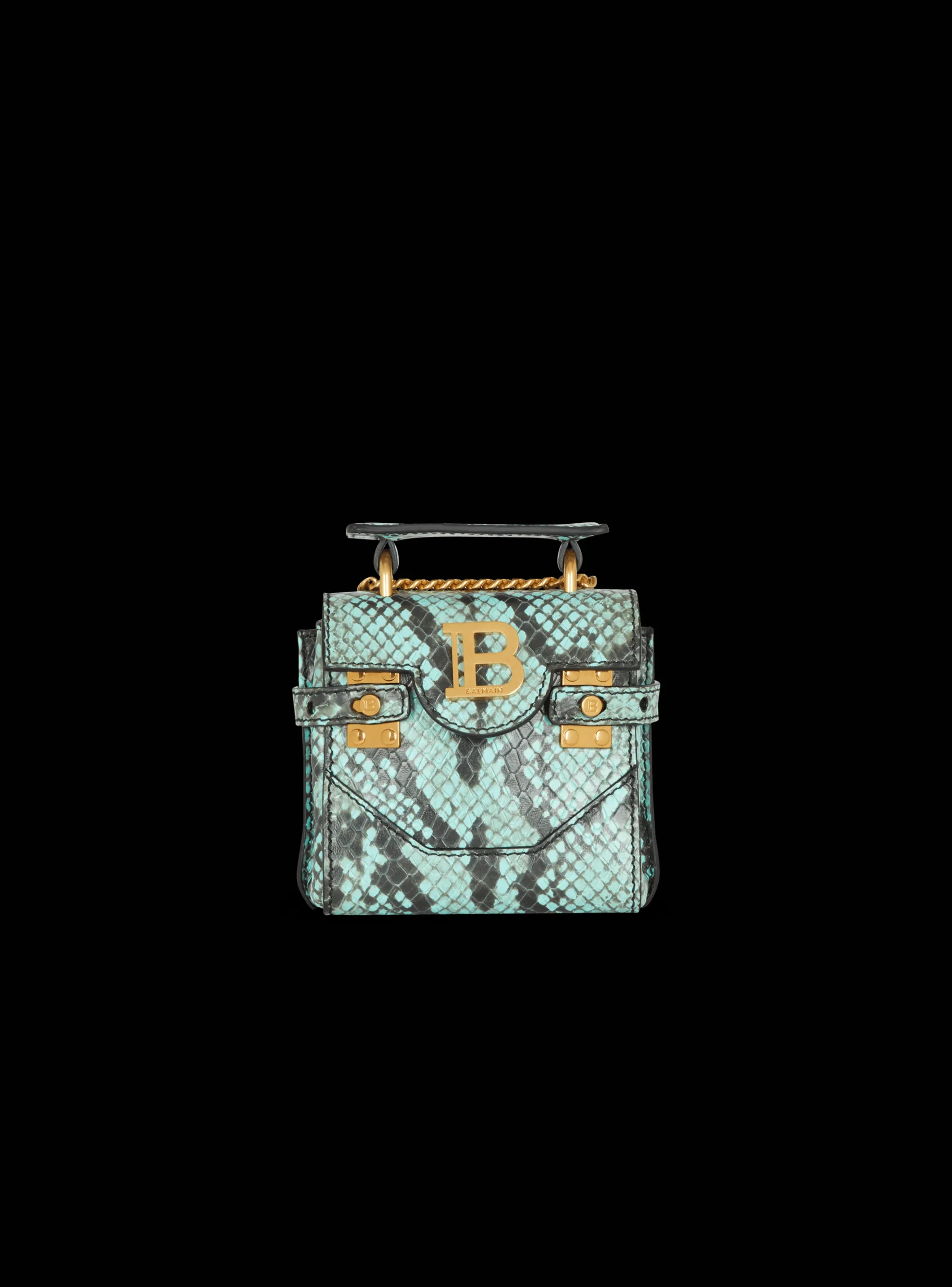 B-Buzz Mini 12 Snakeskin-effect Leather Mini Bag-Balmain Fashion