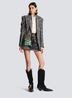 B-Buzz Mini 12 Snakeskin-effect Leather Mini Bag-Balmain Fashion