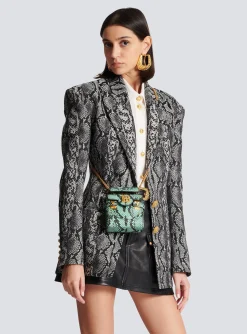 B-Buzz Mini 12 Snakeskin-effect Leather Mini Bag-Balmain Fashion