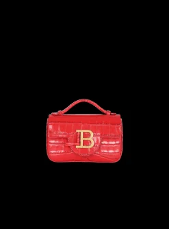 B-Buzz Mini Bag In Crocodile-print Leather-Balmain Cheap
