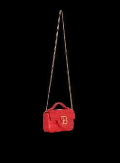 B-Buzz Mini Bag In Crocodile-print Leather-Balmain Cheap