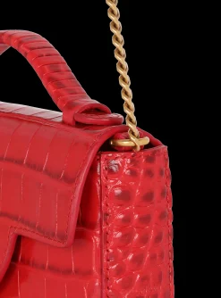 B-Buzz Mini Bag In Crocodile-print Leather-Balmain Cheap
