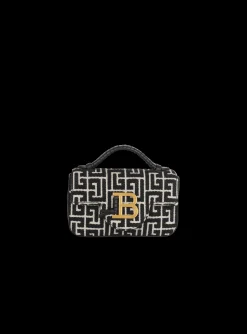 B-Buzz Mini Monogrammed Jacquard Bag-Balmain New