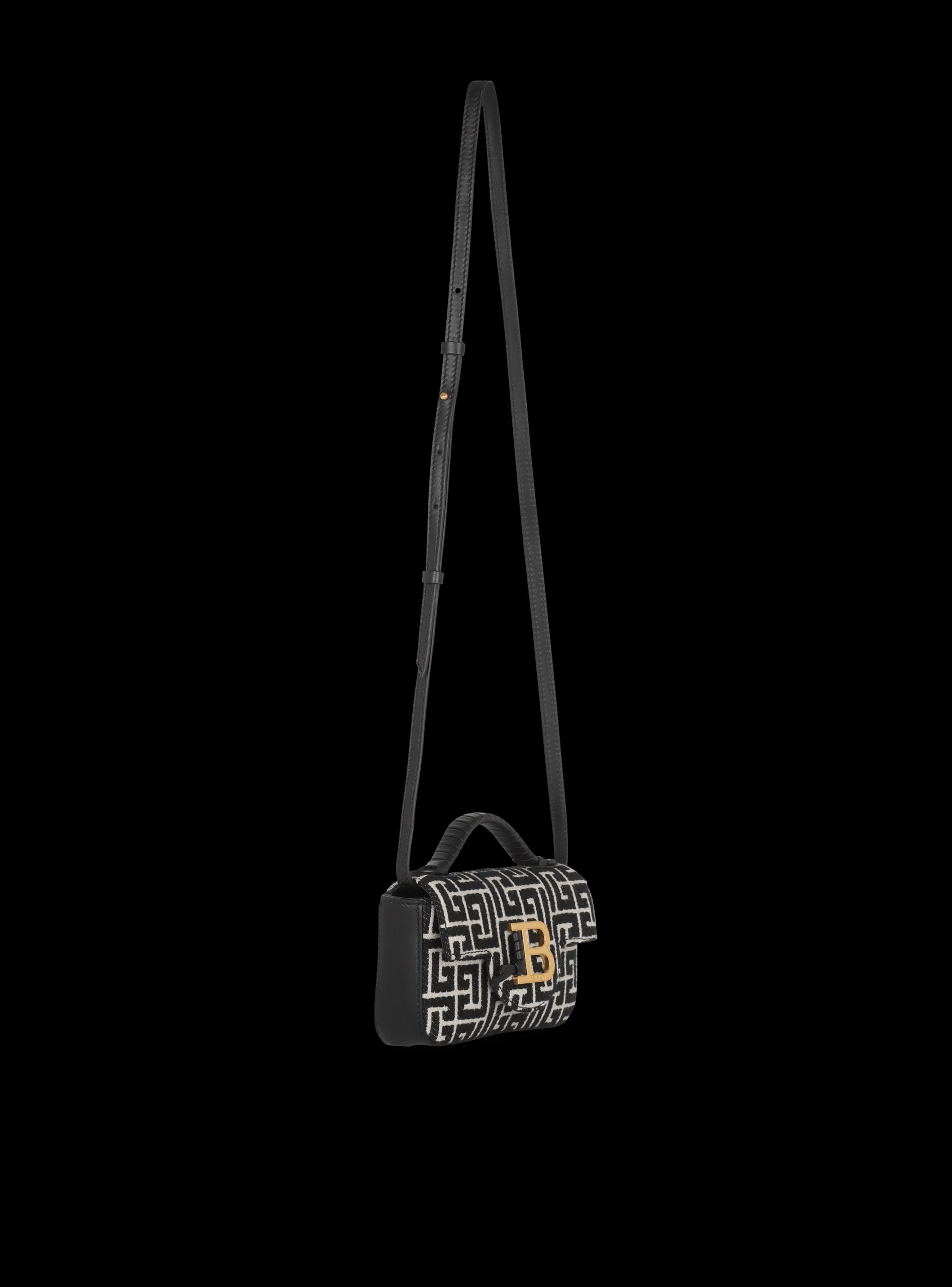 B-Buzz Mini Monogrammed Jacquard Bag-Balmain New