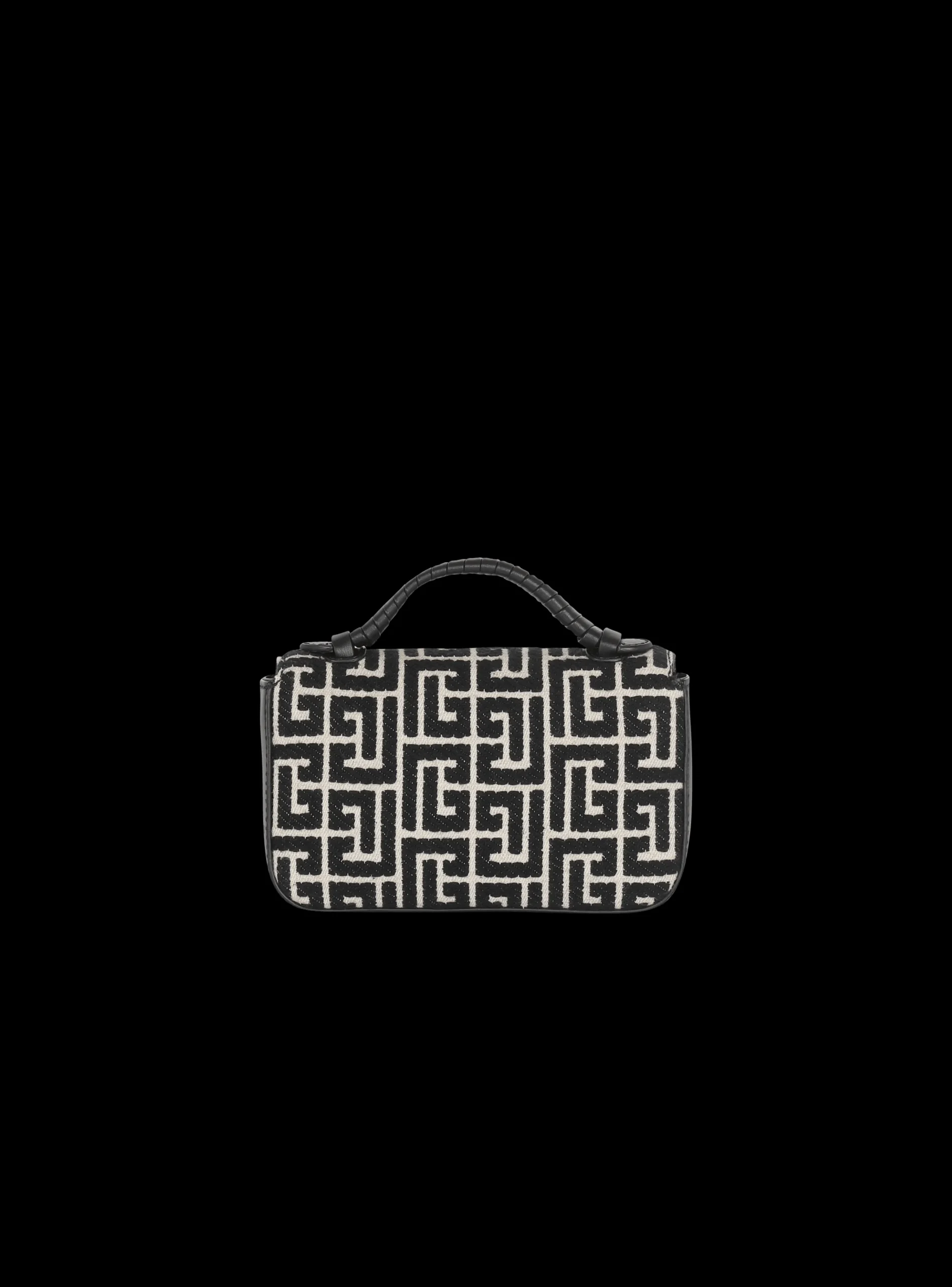 B-Buzz Mini Monogrammed Jacquard Bag-Balmain New