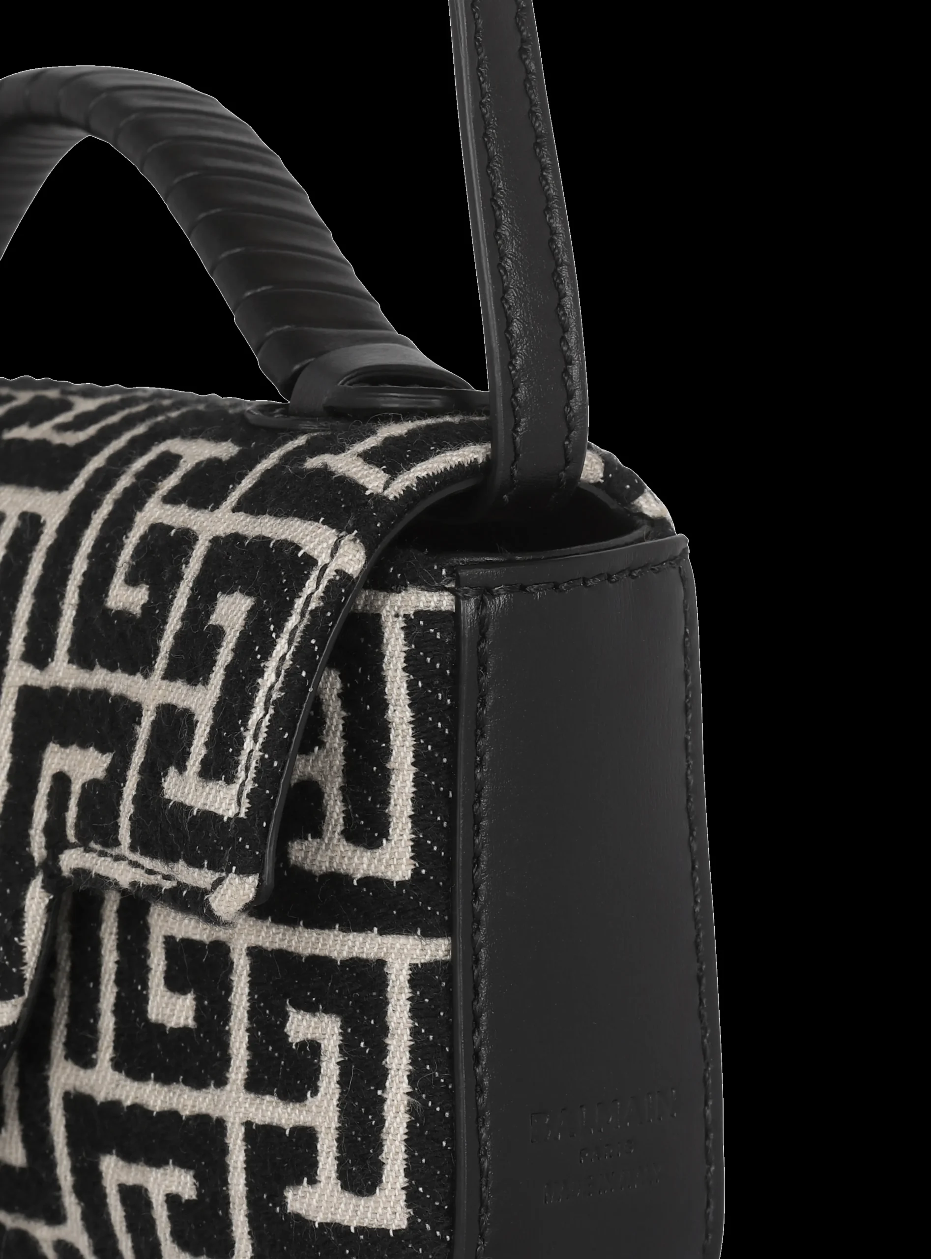 B-Buzz Mini Monogrammed Jacquard Bag-Balmain New