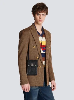 B-Buzz Monogrammed Canvas And Leather Smartphone Pouch&nbsp;-Balmain Store