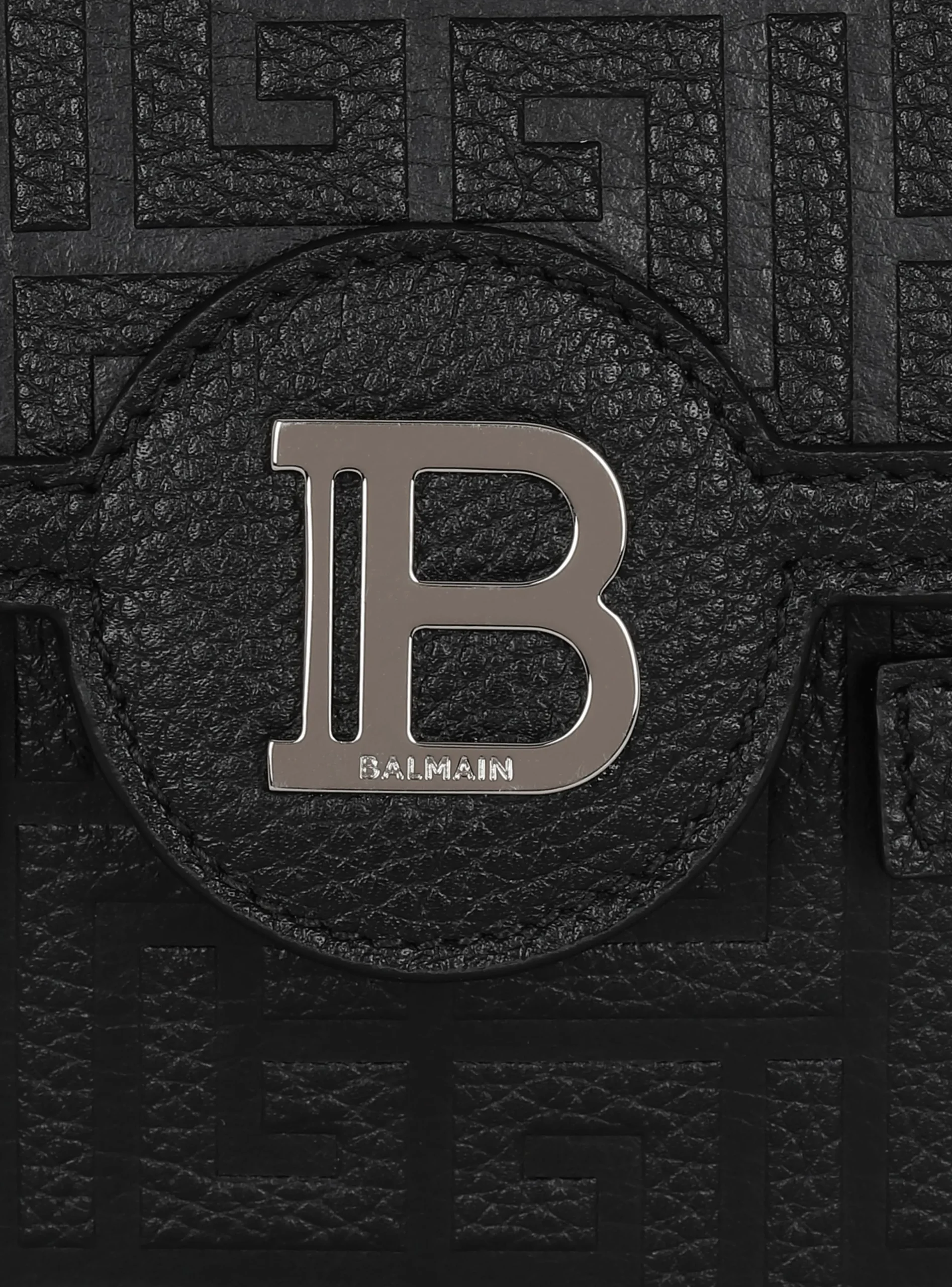 B-Buzz Monogrammed Canvas And Leather Smartphone Pouch -Balmain Store