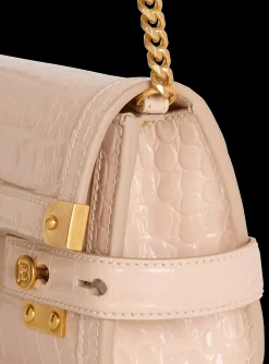 B-Buzz Pouch 23 In Crocodile-embossed Calfskin-Balmain New