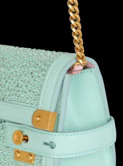 B-Buzz Pouch 23 In Suede And Rhinestones-Balmain Outlet
