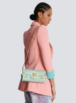 B-Buzz Pouch 23 In Suede And Rhinestones-Balmain Outlet