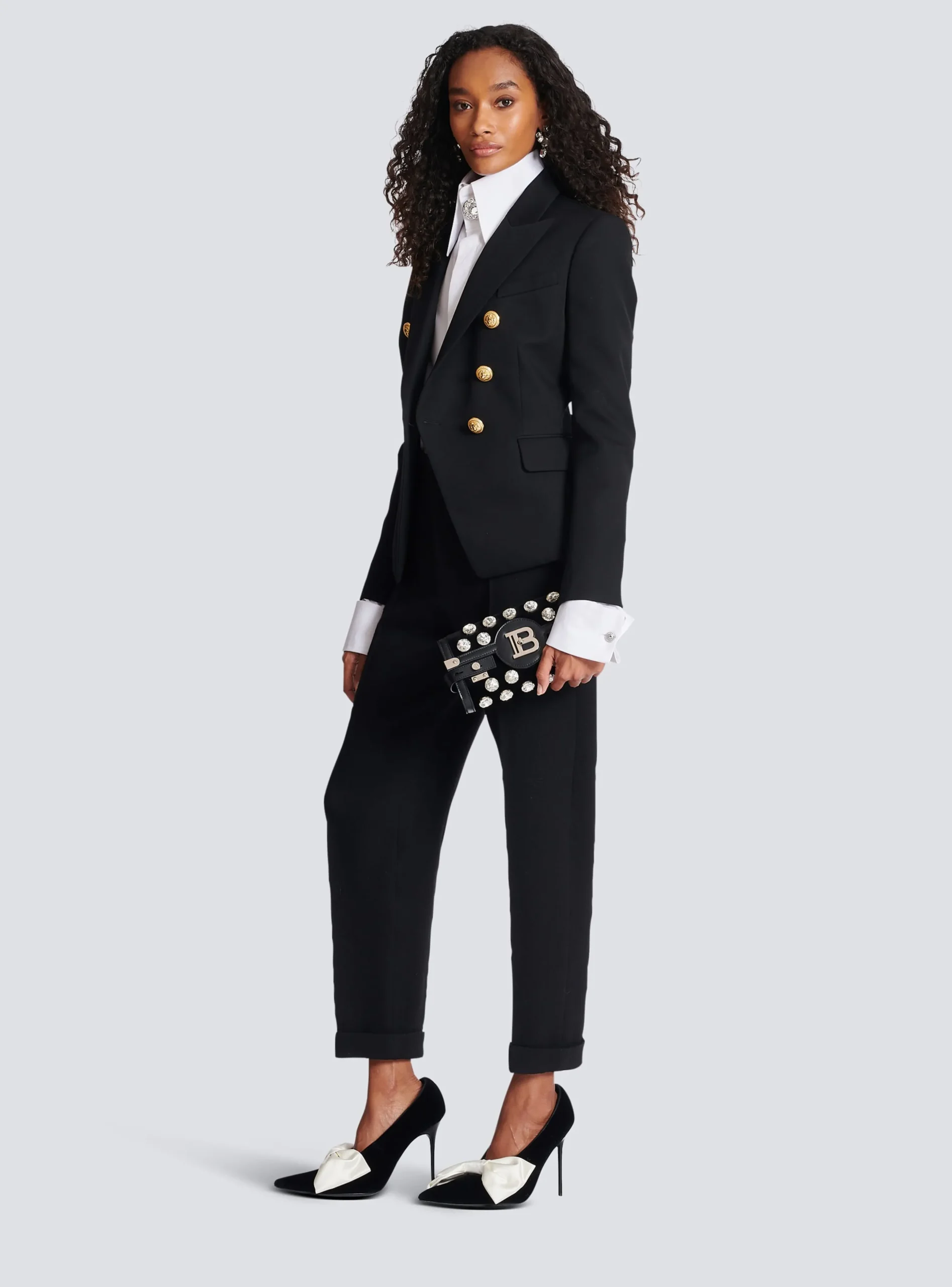 B-Buzz Pouch 23 In Velvet And Crystals-Balmain Discount