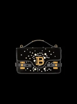 B-Buzz Shoulder 24 Bag In Embroidered Velvet-Balmain Online