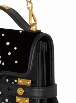 B-Buzz Shoulder 24 Bag In Embroidered Velvet-Balmain Online