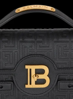 B-Buzz Shoulder 24 Bag In Grained PB Labyrinth Leather-Balmain Online