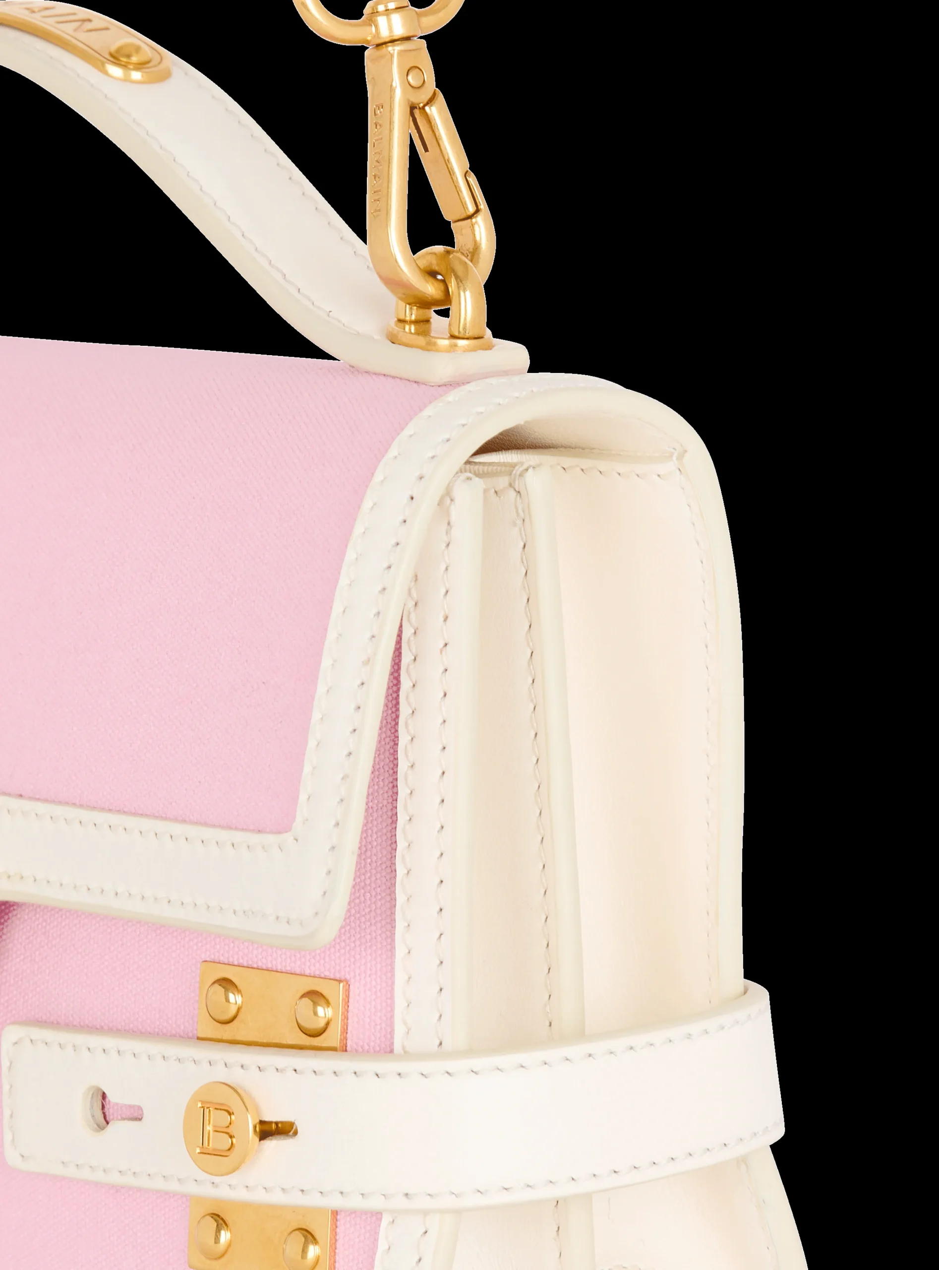 B-Buzz Shoulder 24 Canvas And Leather Bag-Balmain Best Sale