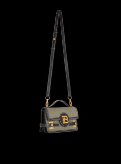 B-Buzz Shoulder 24 Leather And Canvas Bag-Balmain Store