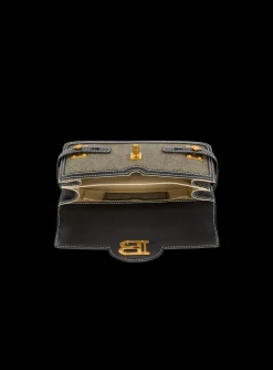 B-Buzz Shoulder 24 Leather And Canvas Bag-Balmain Store