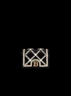 B-Buzz Velvet And Pearl Card Holder-Balmain Fashion