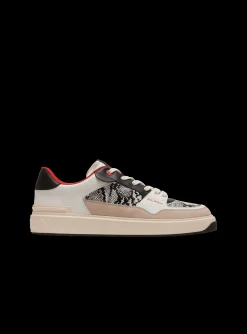 B-Court Flip Snakeskin-effect Leather And Suede Trainers-Balmain Outlet
