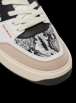 B-Court Flip Snakeskin-effect Leather And Suede Trainers-Balmain Outlet