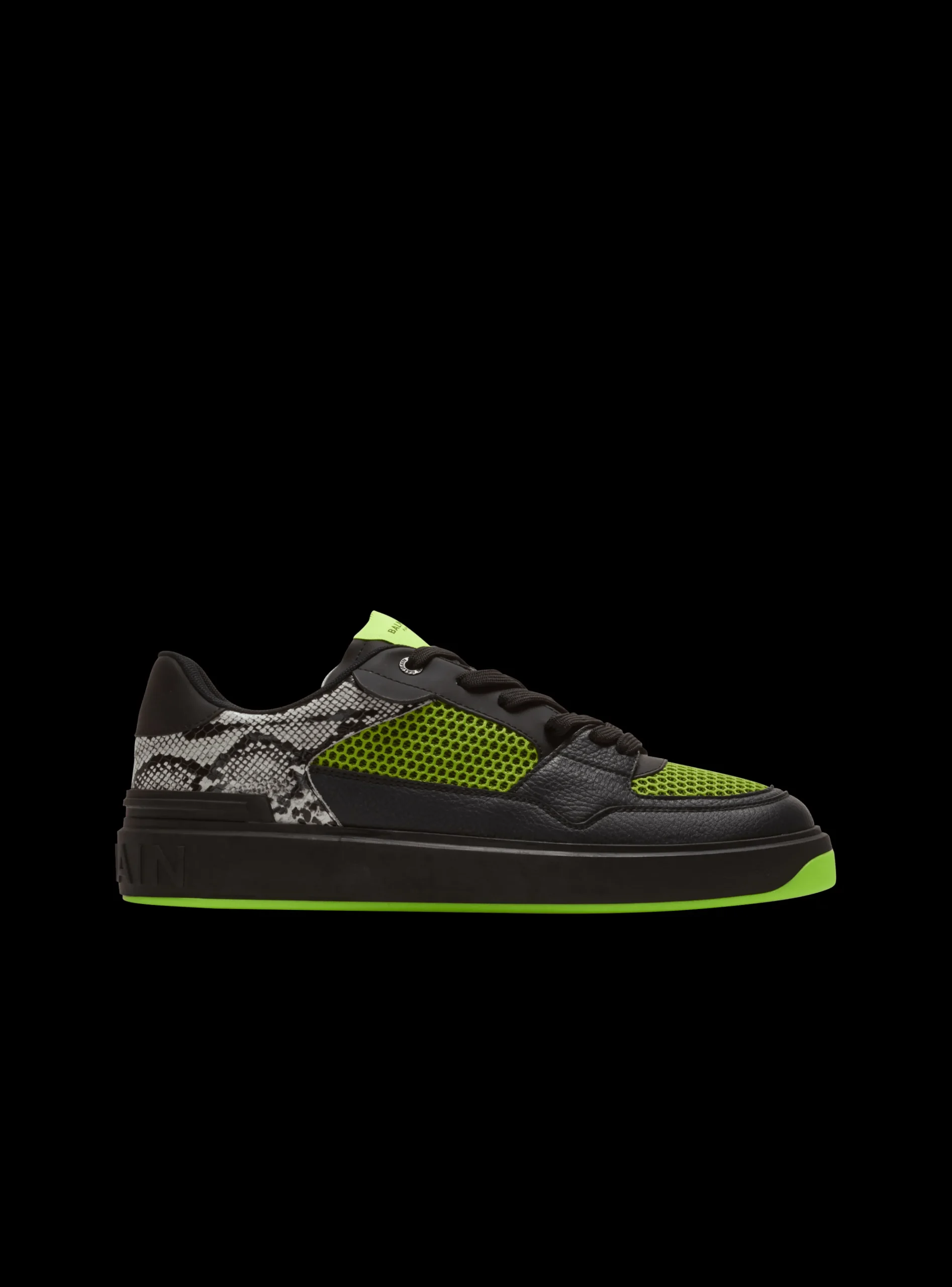 B-Court Flip Snakeskin-effect Leather And Mesh Trainers-Balmain Store