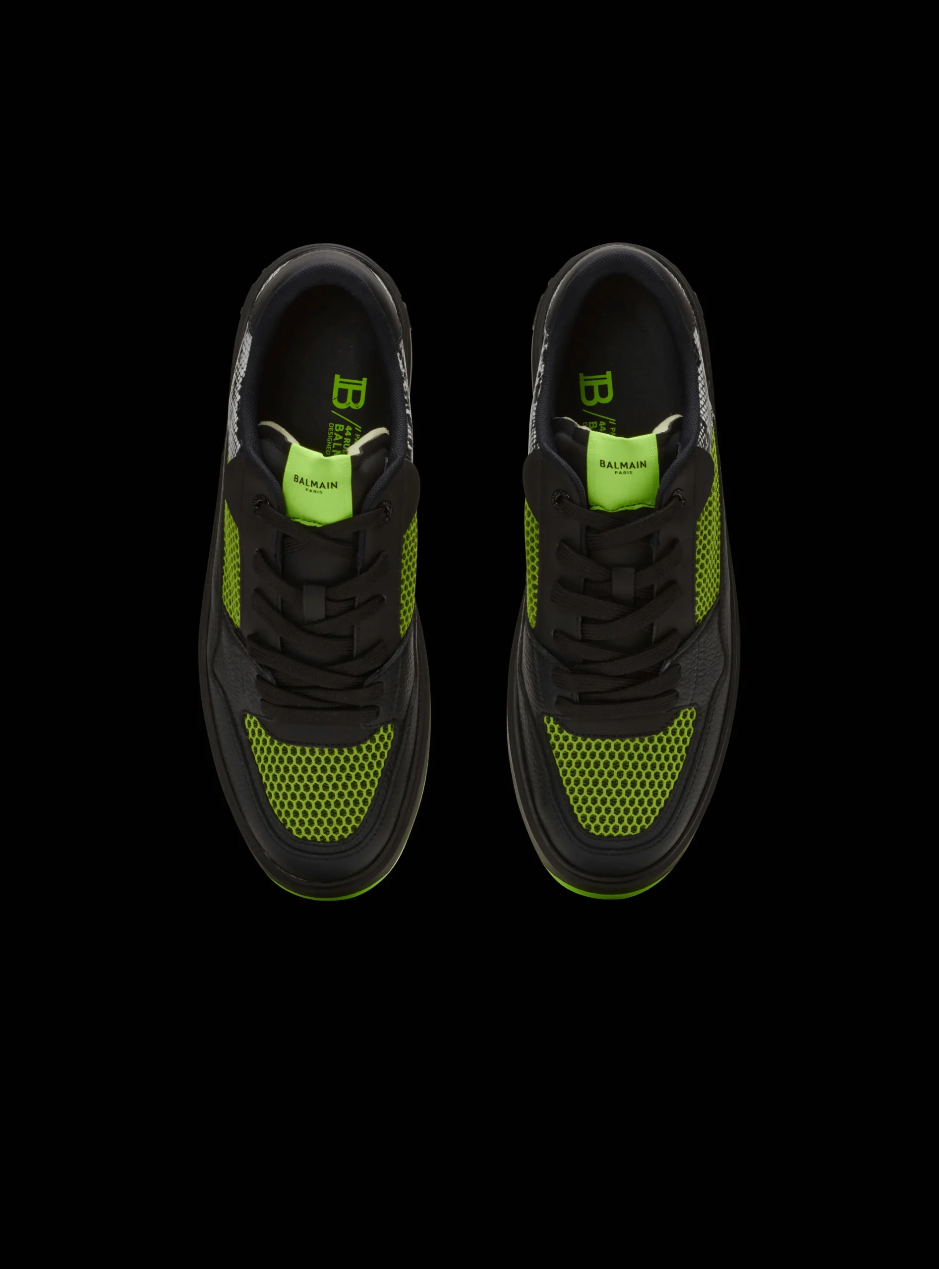 B-Court Flip Snakeskin-effect Leather And Mesh Trainers-Balmain Store