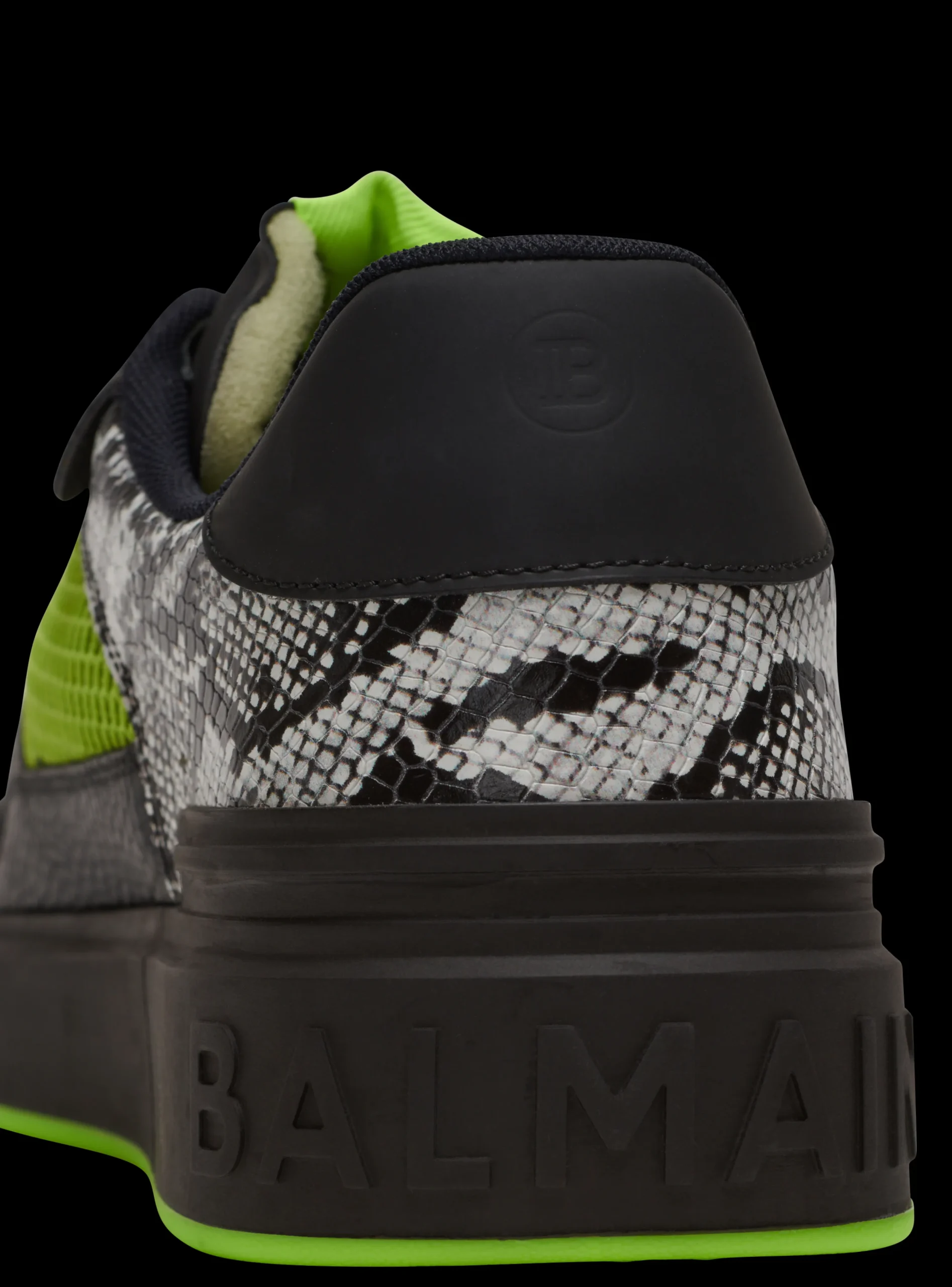 B-Court Flip Snakeskin-effect Leather And Mesh Trainers-Balmain Store