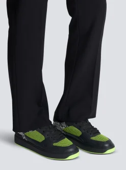B-Court Flip Snakeskin-effect Leather And Mesh Trainers-Balmain Store