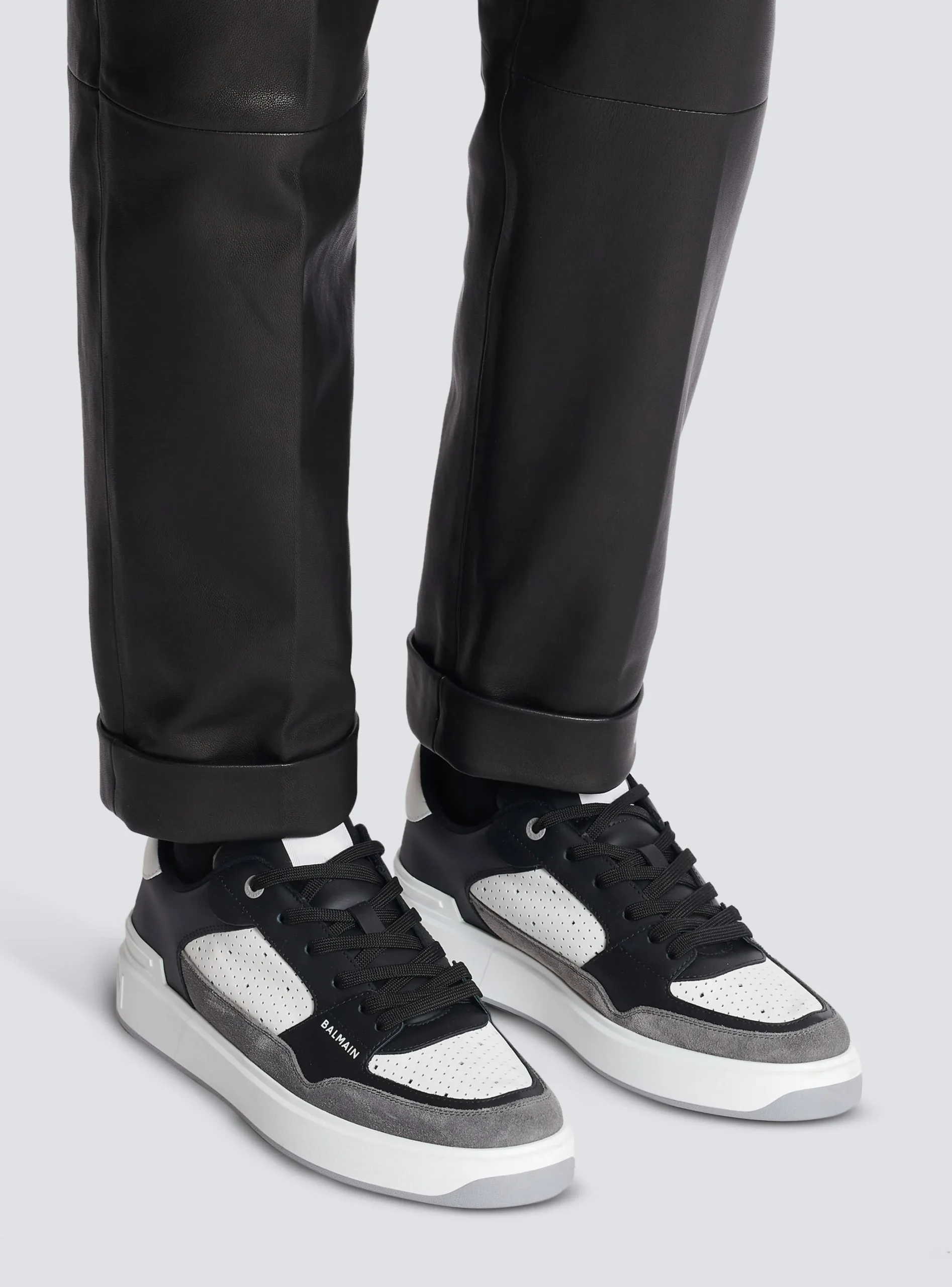 B-Court Flip Trainers In Leather And Suede-Balmain Best